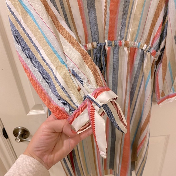 Colorful Stripe Summer Dress Maternity Size L - Picture 2 of 3